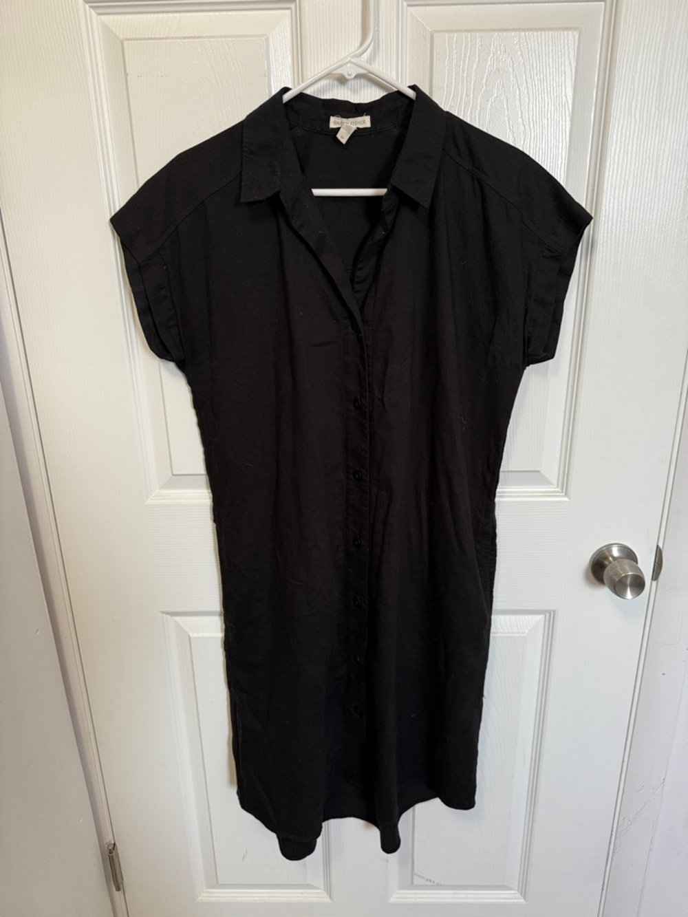 Eileen Fisher Black Button-up Dress